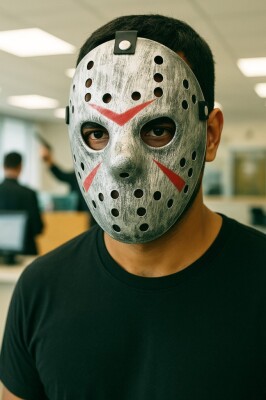 Beysüs Halloween Maske Jason Gümüş - 4