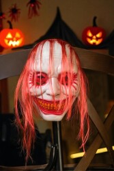 Beysüs Halloween Maske Joker Kırmızı Saç - Beysüs