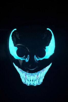 Beysüs Halloween Maske Kendinden Işıklı Venom Siyah Mavi - 4