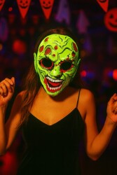 Beysüs Halloween Maske Kendinden Işıklı Zombi Yeşil - Beysüs