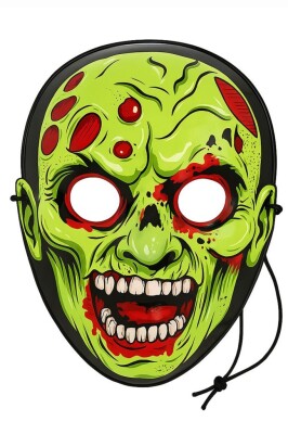 Beysüs Halloween Maske Kendinden Işıklı Zombi Yeşil - 4