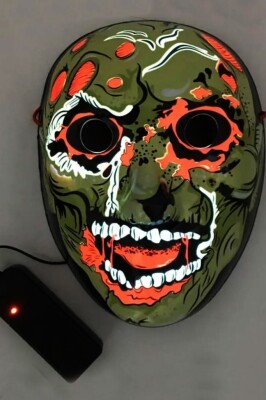Beysüs Halloween Maske Kendinden Işıklı Zombi Yeşil - 6