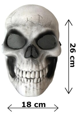 Beysüs Halloween Maske Kuru Kafa Siyah Göz - 3