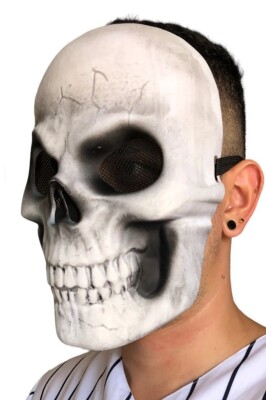 Beysüs Halloween Maske Kuru Kafa Siyah Göz - 4