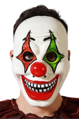 Beysüs Halloween Maske Palyaço Kırmızı Yeşil - 6