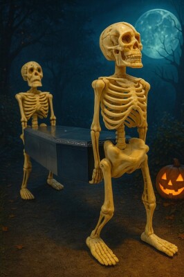 Beysüs Halloween Tabut Taşıyan 2 li İskelet Hareketli Sesli - 2