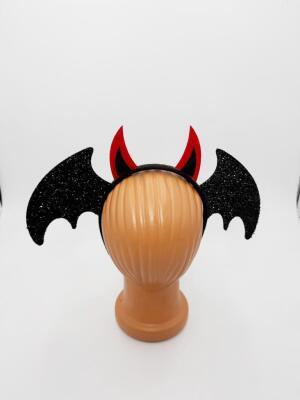 Beysüs Halloween Tac Yarasa Siyah Kanat Boynuzlu - 3