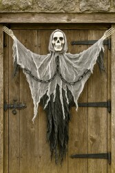 Beysüs Halloween Tavan Süsü Sesli Işıklı İskelet Beyaz Zincirli - Beysüs