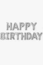 Beysüs Happy Birthday Folyo Balon Gümüş - Beysüs