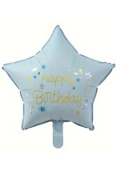 Beysüs Happy Birthday Mavi Yıldız Folyo Balon 18 inç - Beysüs