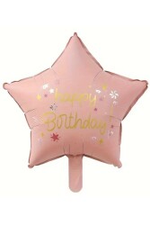 Beysüs Happy Birthday Pembe Yıldız Folyo Balon 18 inç - Beysüs