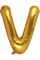 Beysüs Harf Folyo Balon Gold V Harf 40 İnç - Beysüs