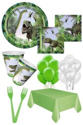 Beysüs Jurassic Doğum Günü Parti Seti Dinozor Parti Temalı Kutlama Seti 8 Kişilik - Beysüs