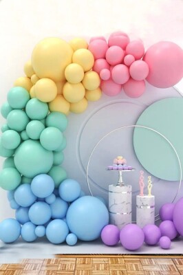 BeySüS Karışık Makaron Balon 20 adet 12inç - 6