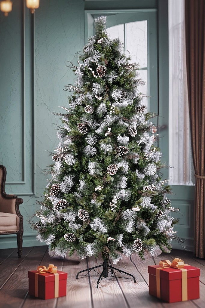 Beysüs Karlı Kozalaklı Yılbaşı Çam Ağacı Lüks Seri 210 cm 1057 dal Taiga 421 - Beysüs