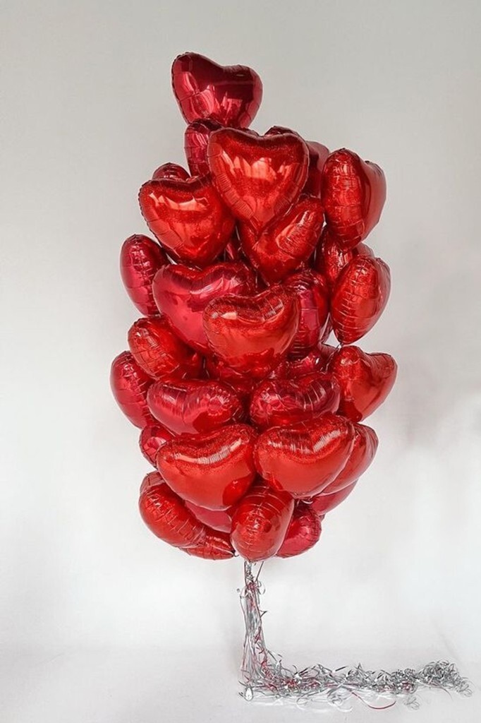 Beysüs Kırmızı Kalp Folyo Balon Parlak 5 Adet 45cm - 4