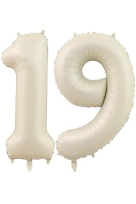 Beysüs Krem Bej 19 Rakam Folyo Balon 80 cm - 1