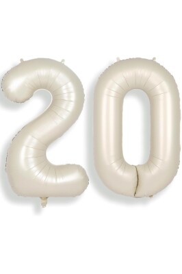 Beysüs Krem Bej 20 Rakam Folyo Balon 80 cm - 1