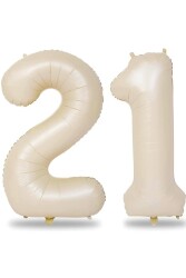 Beysüs Krem Bej 21 Rakam Folyo Balon 80 cm - Beysüs