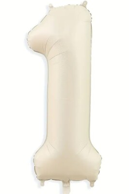 Beysüs Krem Rengi 1 Rakam Folyo Balon 80 cm - 1