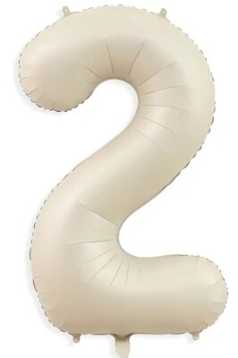 Beysüs Krem Rengi 2 Rakam Folyo Balon 80 cm - 1