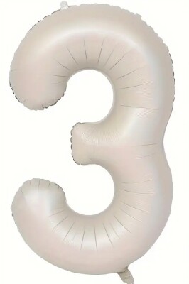 Beysüs Krem Rengi 3 Rakam Folyo Balon 80 cm - 1