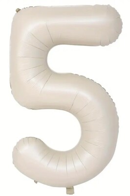 Beysüs Krem Rengi 5 Rakam Folyo Balon 80 cm - 1