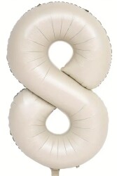Beysüs Krem Rengi 8 Rakam Folyo Balon 80 cm - Beysüs