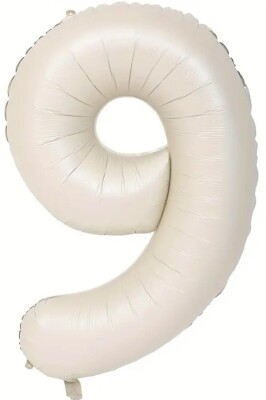 Beysüs Krem Rengi 9 Rakam Folyo Balon 80 cm - 1