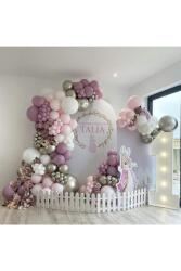 Beysüs Krom Beyaz Altın Toz Pembe Makaron Pembe Ve Beyaz Balon Zinciri 100 Adet - Beysüs