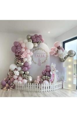 Beysüs Krom Beyaz Altın Toz Pembe Makaron Pembe Ve Beyaz Balon Zinciri 100 Adet - 1