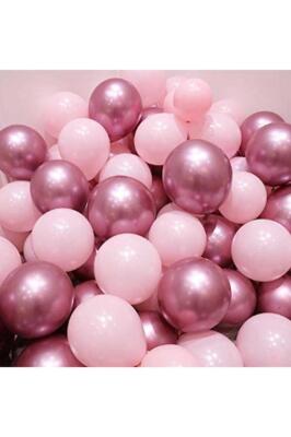 Beysüs Krom Pembe Ve Mat (pastel) Pembe Renk 15 Li Balon - 1