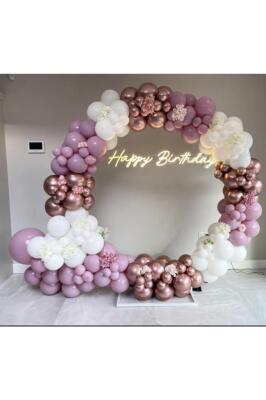 Beysüs Krom Pembe Toz Pembe Ve Beyaz Balon Zinciri 100 Adet - 1