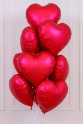 Beysüs Mat Kırmızı Kalp Folyo Balon 5 Adet 45cm - Beysüs