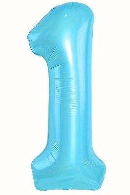 Beysüs Mavi 1 Rakam Folyo Balon 80 cm - 1