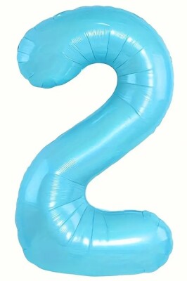Beysüs Mavi 2 Rakam Folyo Balon 80 cm - 1