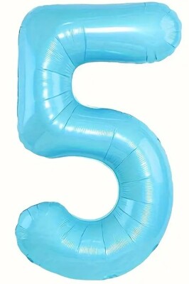 Beysüs Mavi 5 Rakam Folyo Balon 80 cm - 1
