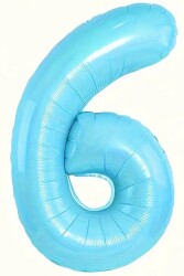 Beysüs Mavi 6 Rakam Folyo Balon 80 cm - Beysüs