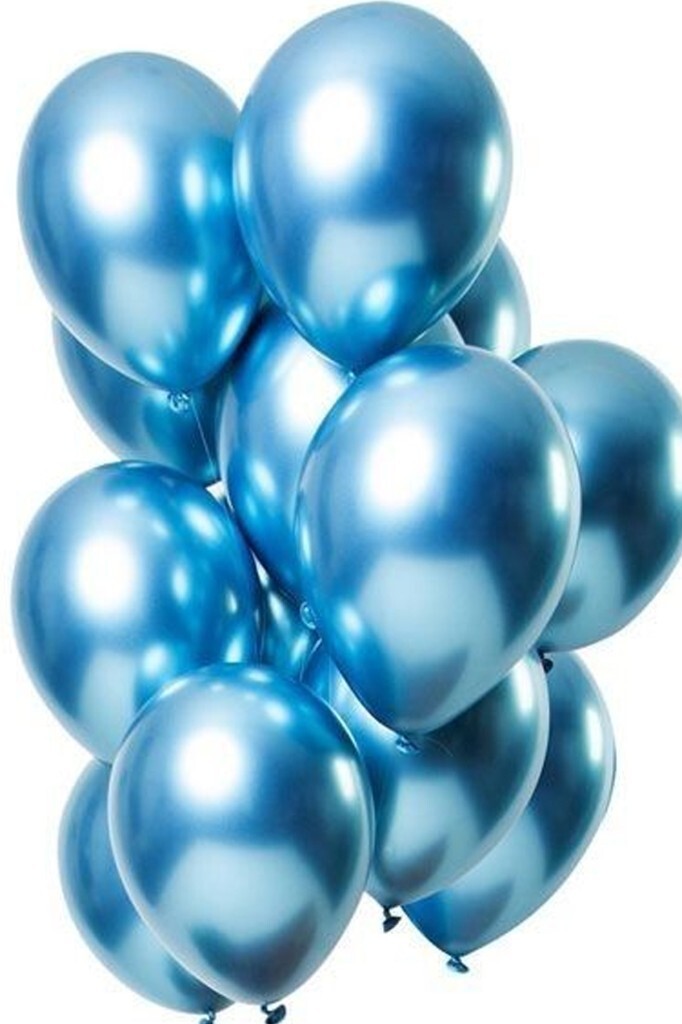 Beysüs Mavi Krom Balon 7 adet 12inç - 1