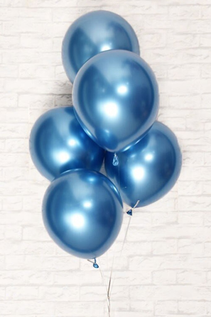 Beysüs Mavi Krom Balon 7 adet 12inç - 4
