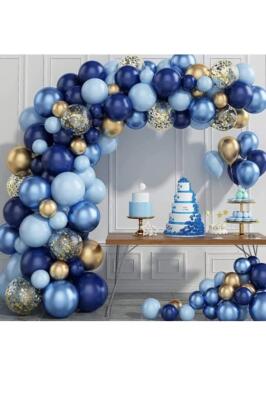 Beysüs Mavi Lacivert 65 li Balon Zinciri Süsleme Seti 5 Renkli Sünnet 1 Yaş - 1