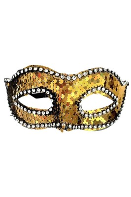 Beysüs Parti Balo Maskesi Payetli Gold - 1