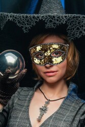 Beysüs Parti Balo Maskesi Payetli Gold - 2