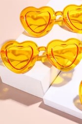 Beysüs Parti Gözlüğü Kalp Şekilli Turuncu - 2