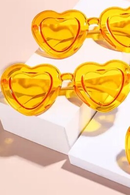 Beysüs Parti Gözlüğü Kalp Şekilli Turuncu - 2