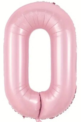 Beysüs Pembe 0 Rakam Folyo Balon 80 cm - 1