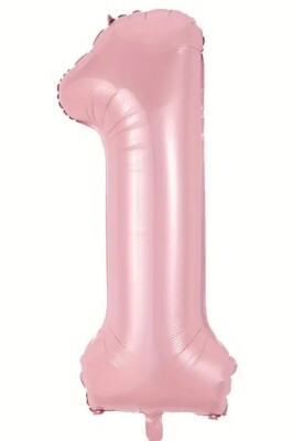 Beysüs Pembe 1 Rakam Folyo Balon 80 cm - 1
