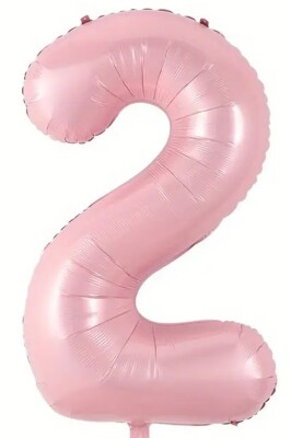 Beysüs Pembe 2 Rakam Folyo Balon 80 cm - 1