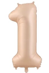 Beysüs Pudra Rengi Mat 1 Rakam Folyo Balon 100 cm - Beysüs