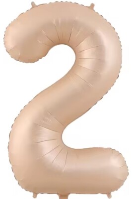 Beysüs Pudra Rengi Mat 2 Rakam Folyo Balon 100 cm - 1